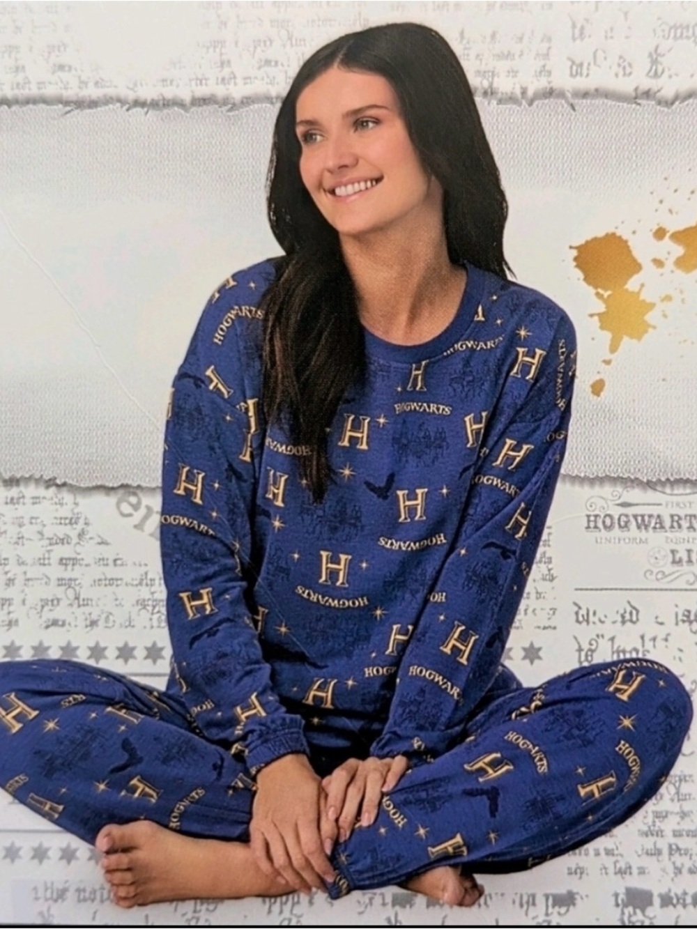 Warner Bros. Navy Blue Hogwarts Pajama Set for Kids